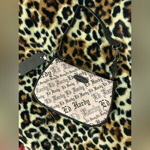 Ed Hardy Pink and Black Shoulder Bag